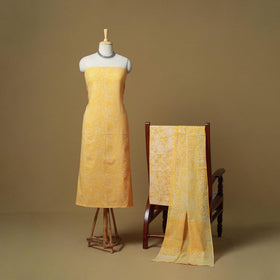 Hand batik cotton 3pc unstitched dress material 03