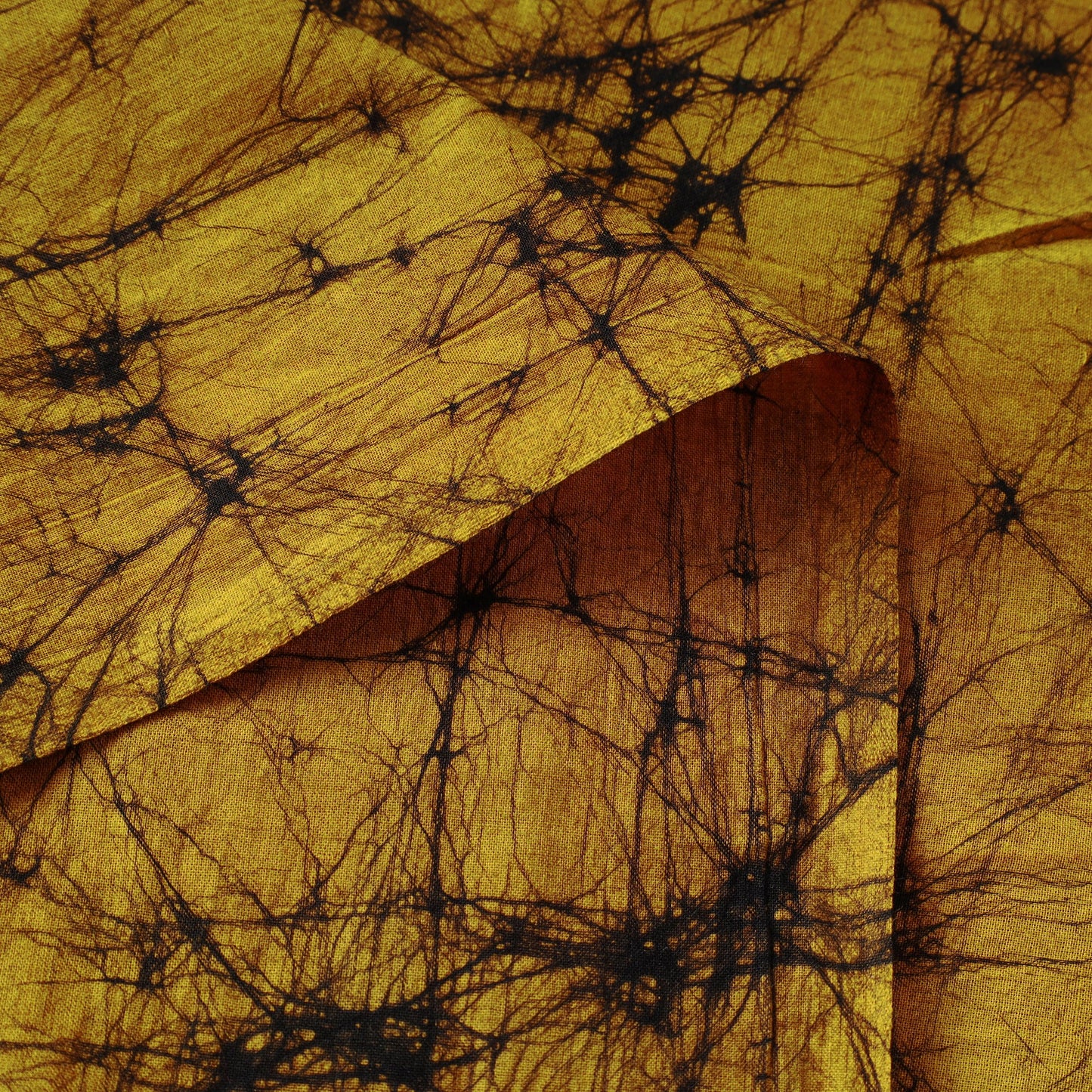 Yellow - hand batik cotton fabric 02 - handcrafted