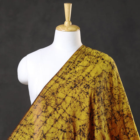 Yellow - hand batik cotton fabric 02 - handcrafted