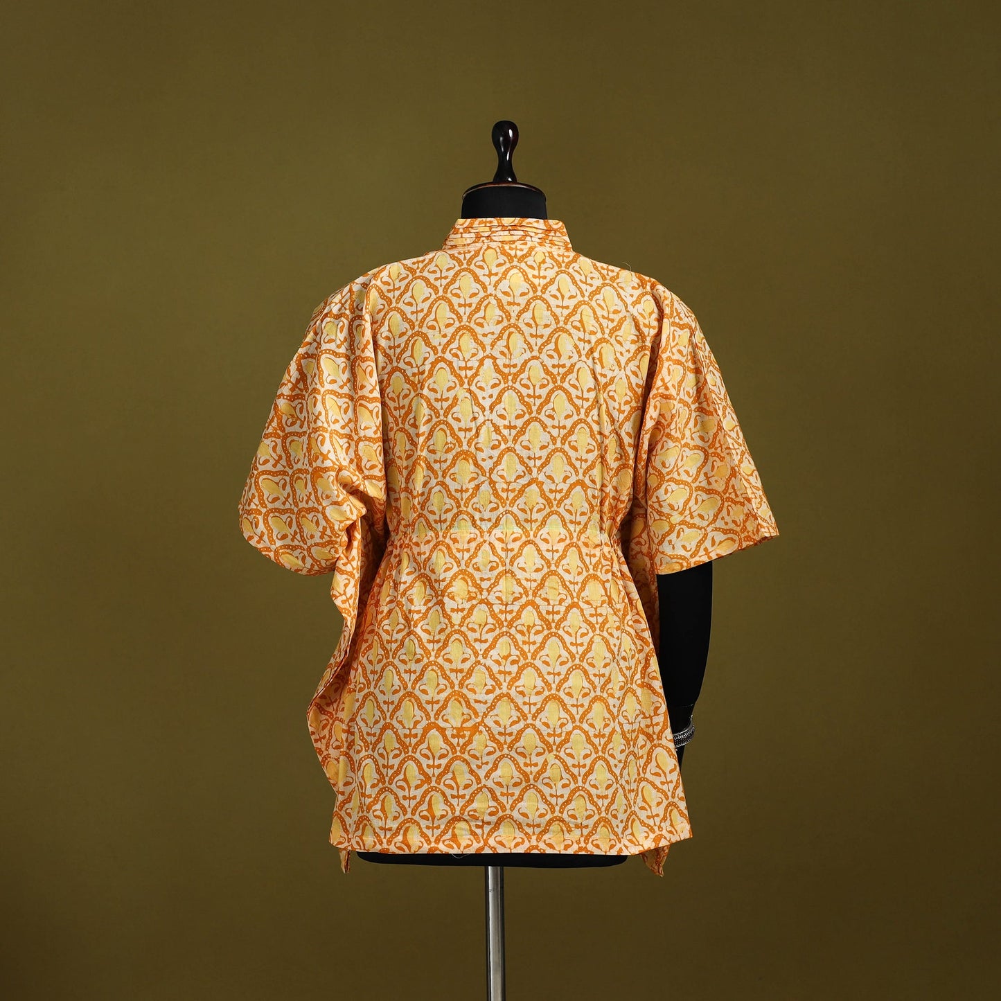 Hand batik cotton short kaftan 22 - handcrafted