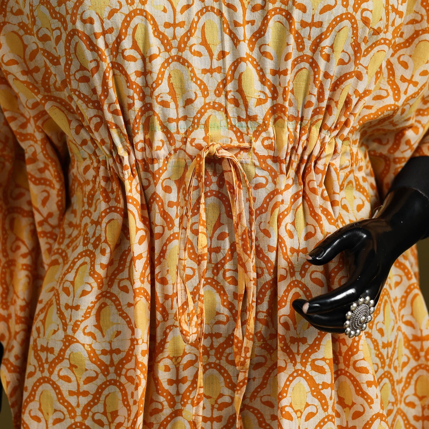 Hand batik cotton short kaftan 22 - handcrafted