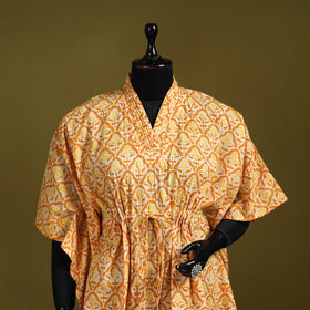 Hand batik cotton short kaftan 22 - handcrafted