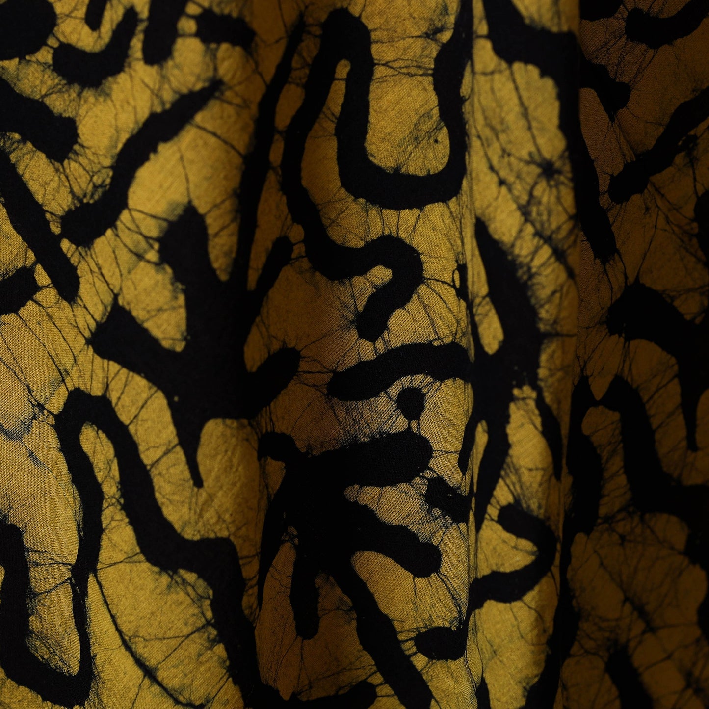 Yellow - hand batik cotton fabric 02 - handcrafted