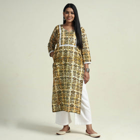  Hand Batik Printed Cotton Kurta with Palazzo Set 
