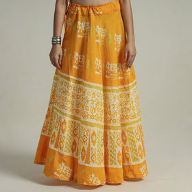 Buy Hand Batik Printed Running Stitch Cotton Long Skirt 73 Online l iTokri.com