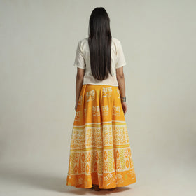 Buy Hand Batik Printed Running Stitch Cotton Long Skirt 73 Online l iTokri.com