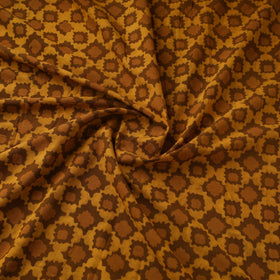 Yellow - hand block akola print slub cotton fabric 18