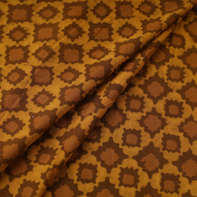 Yellow - hand block akola print slub cotton fabric 18