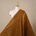 Yellow - hand block akola print slub cotton fabric 18