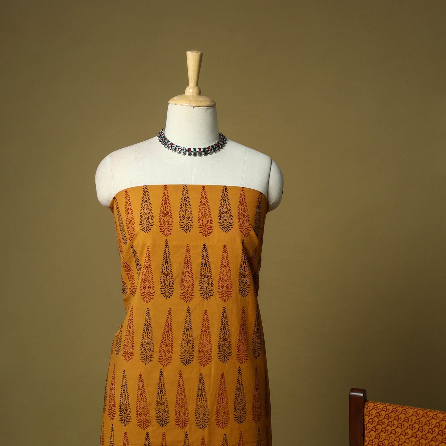 Hand block bagh print cotton 3pc unstitched dress material