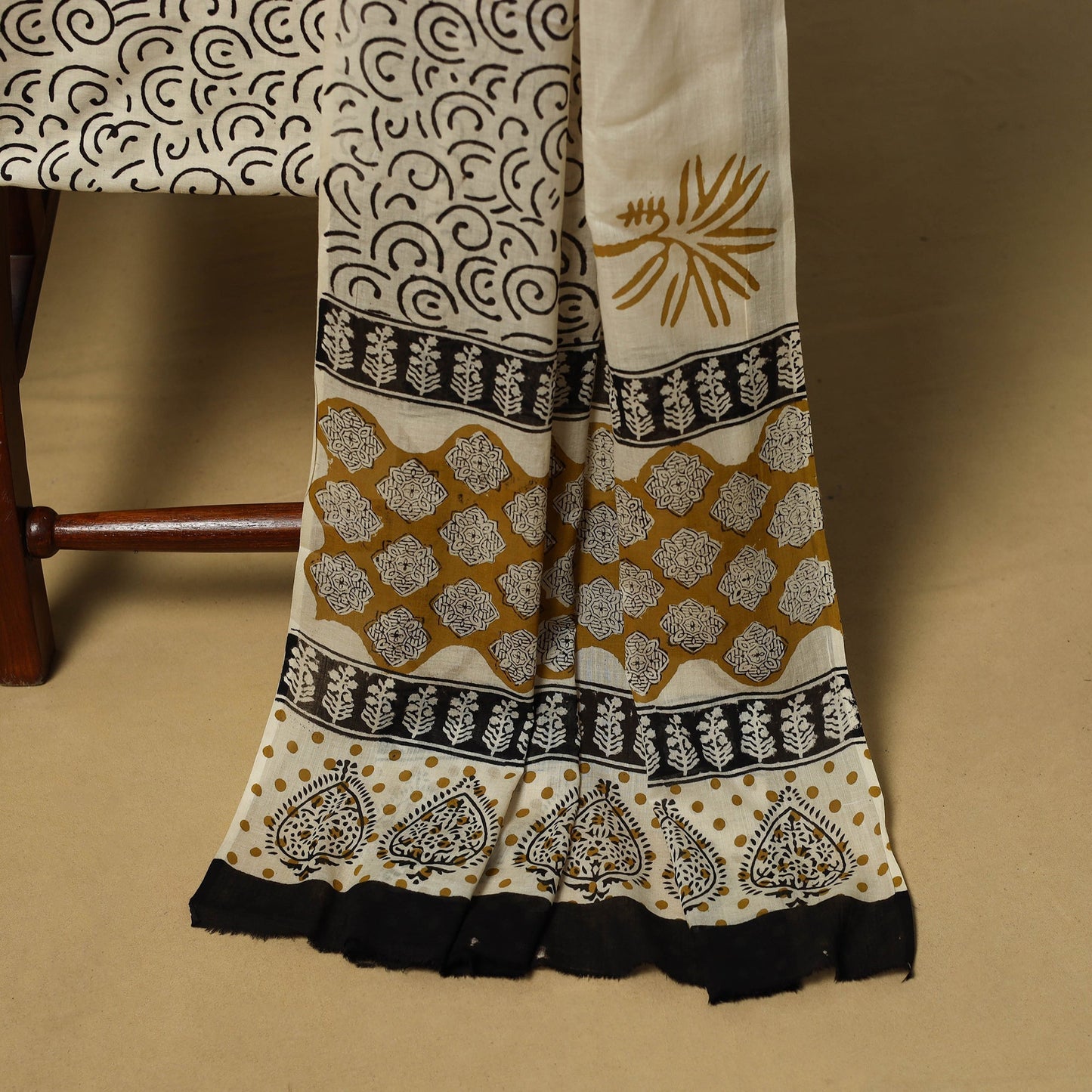 Hand bagru cotton 3pc unstitched dress material 24