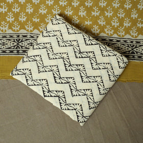 Hand block bagru print cotton 3pc unstitched dress material