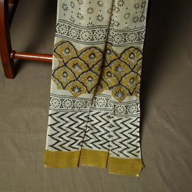 Hand block bagru print cotton 3pc unstitched dress material