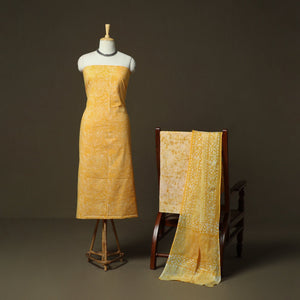 Hand batik cotton 3pc unstitched dress material 04