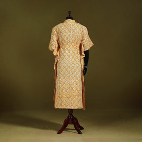 Hand batik cotton long kaftan 28 - handcrafted