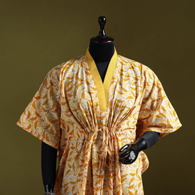 Hand batik cotton medium kaftan 45 - handcrafted