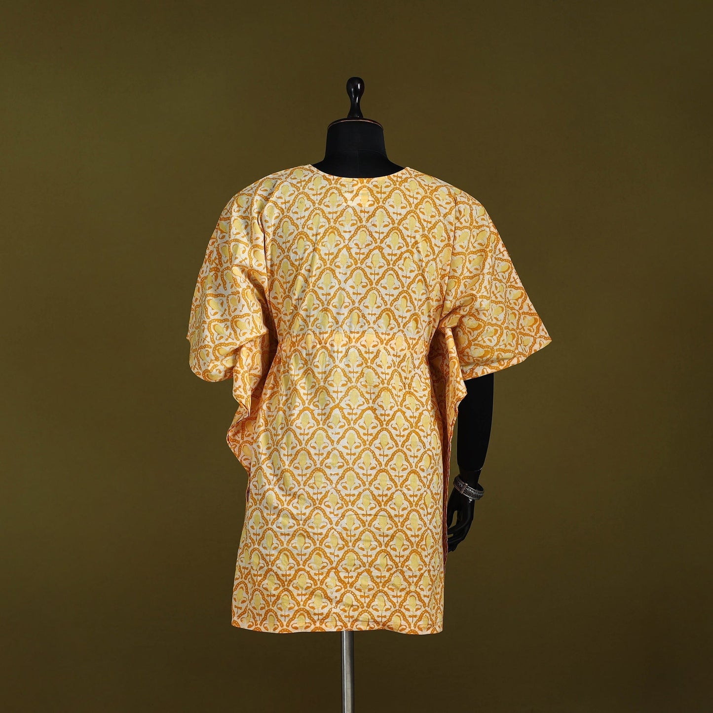 Hand batik cotton medium kaftan 59 - handcrafted