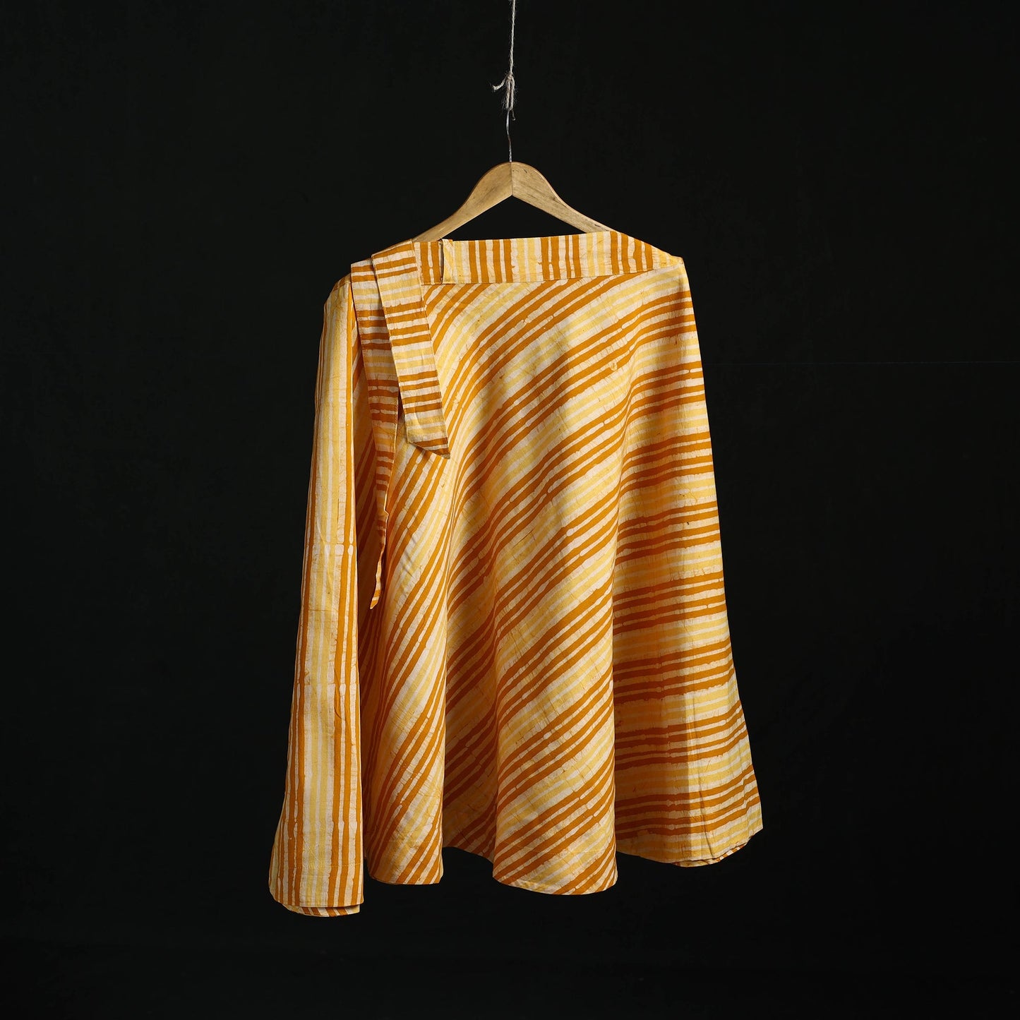 Hand block batik print cotton wrap around skirt 05