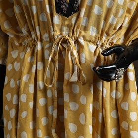 Hand block batik print patchwork cotton kaftan (short) 31