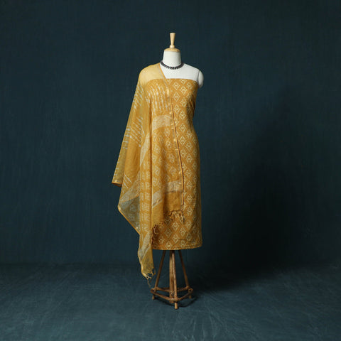 Hand block jaipur print cotton 3pc unstitched dress