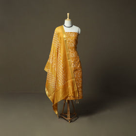 Hand block jaipur print maheshwari silk handloom 3pc