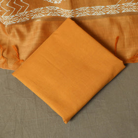 Hand block jaipur print maheshwari silk handloom 3pc