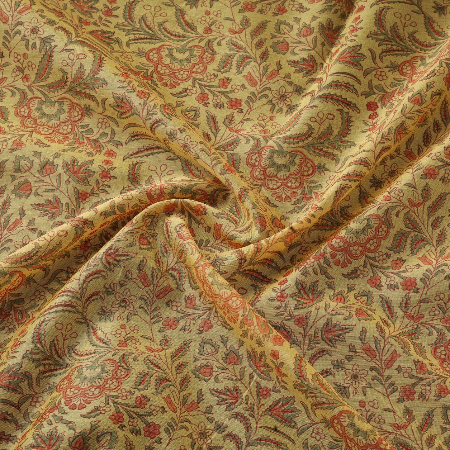 Hand chanderi silk sanganeri fabric 01 - handcrafted