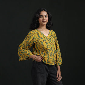 Hand block print cotton natural dyed angrakha ajrakh crop