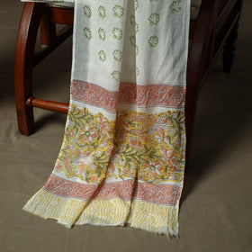 Hand block print cotton sanganeri 3pc unstitched dress