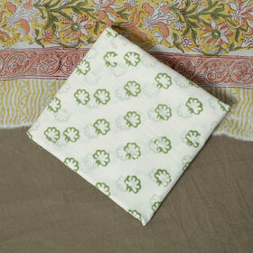 Hand block print cotton sanganeri 3pc unstitched dress