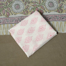 Hand block print cotton sanganeri 3pc unstitched dress