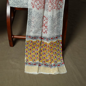 Hand block print cotton sanganeri 3pc unstitched dress