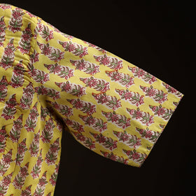 Yellow - hand cotton sanganeri readymade blouse 09