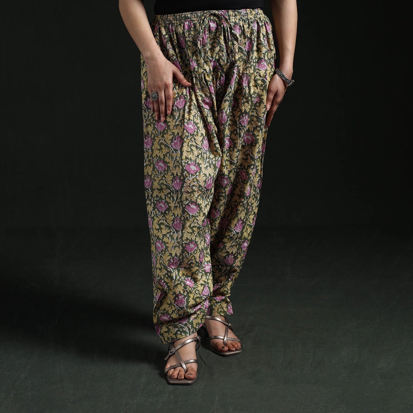 Hand block print cotton sanganeri salwar 06 - handcrafted