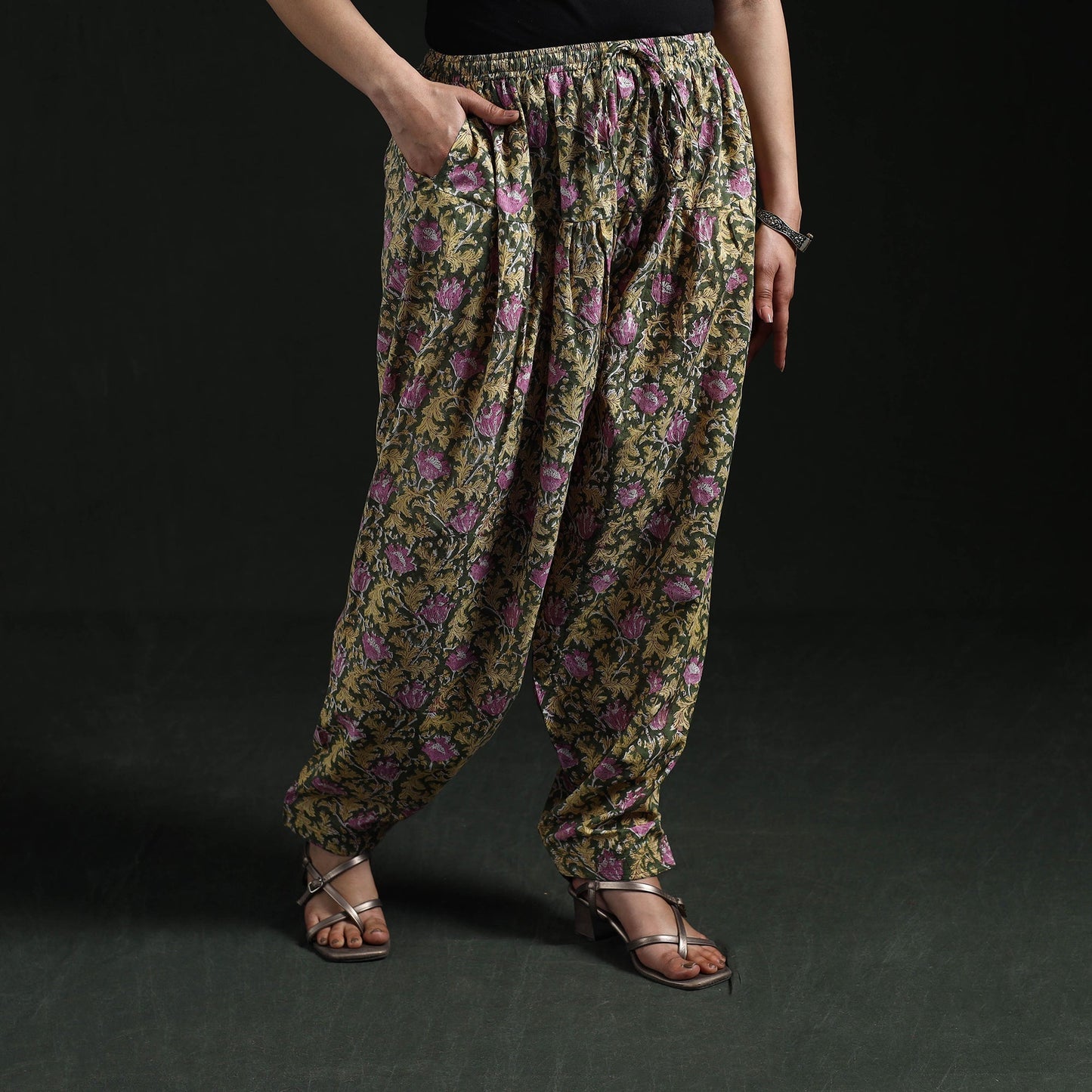Hand block print cotton sanganeri salwar 06 - handcrafted