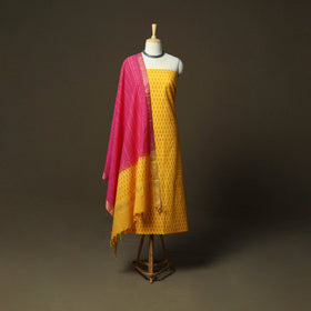 Hand block print mangalagiri cotton 3pc unstitched dress