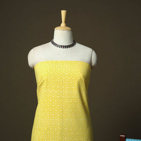 Hand block print mangalagiri cotton 3pc unstitched dress