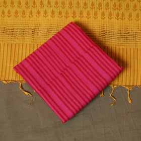 Hand block print mangalagiri cotton 3pc unstitched dress