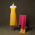 Hand block print mangalagiri cotton 3pc unstitched dress