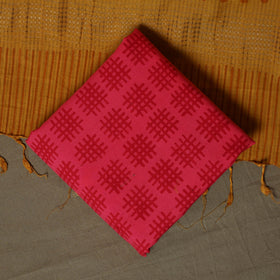 Hand block print mangalagiri cotton 3pc unstitched dress