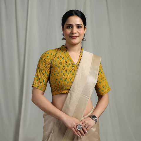 Hand natural dyed cotton readymade blouse 07 - handcrafted