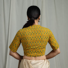 Hand natural dyed cotton readymade blouse 07 - handcrafted