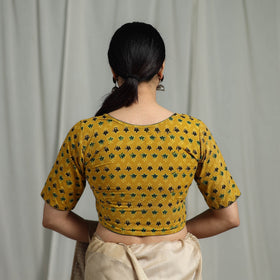 Hand natural dyed cotton readymade blouse 04 - handcrafted
