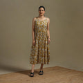 Hand natural dyed cotton button down bagru dress 04