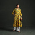 Hand block print natural dyed cotton a-line ajrakh kurta