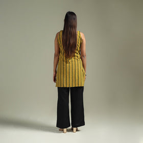 Hand block print natural dyed cotton short ajrakh kurta