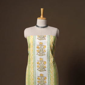 Hand block print sanganeri cotton 3pc unstitched dress
