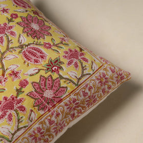 Hand sanganeri floral cushion cover 15 - handcrafted
