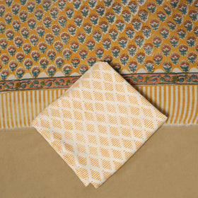 Hand sanganeri cotton 3pc unstitched dress material 13