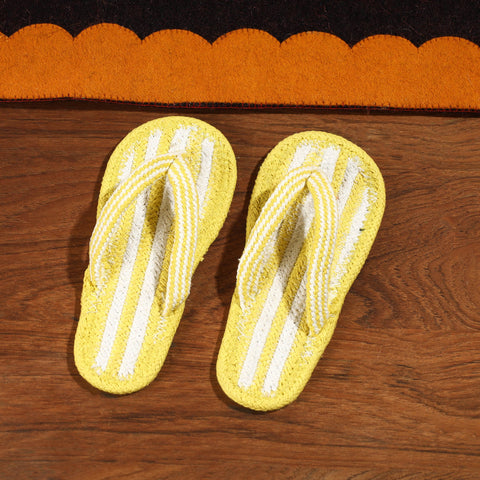 Yellow Hand Braided Cotton Stitched Home Slipper